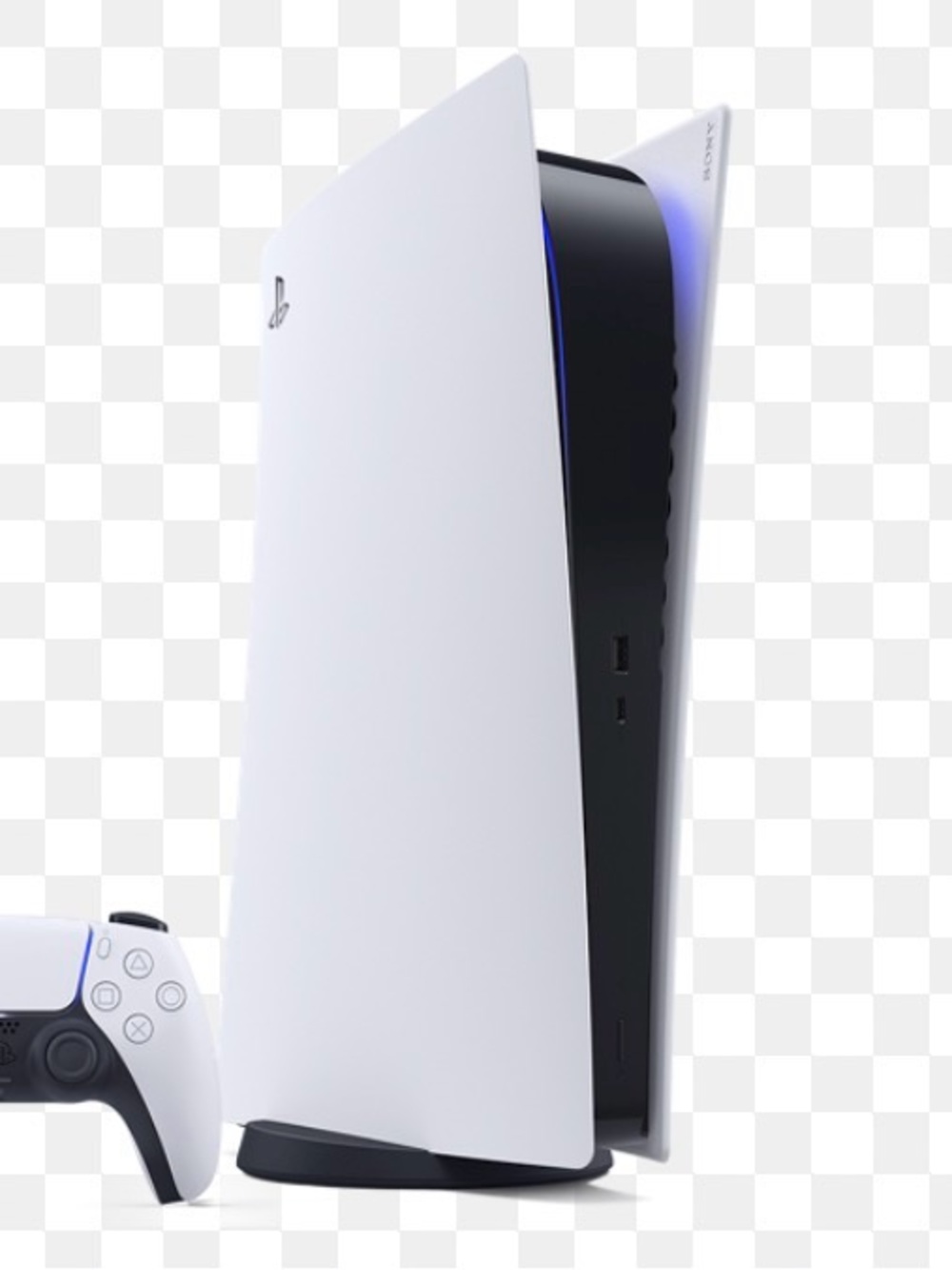 Sony PlayStation 5 Console in White and Black with Blue Accent